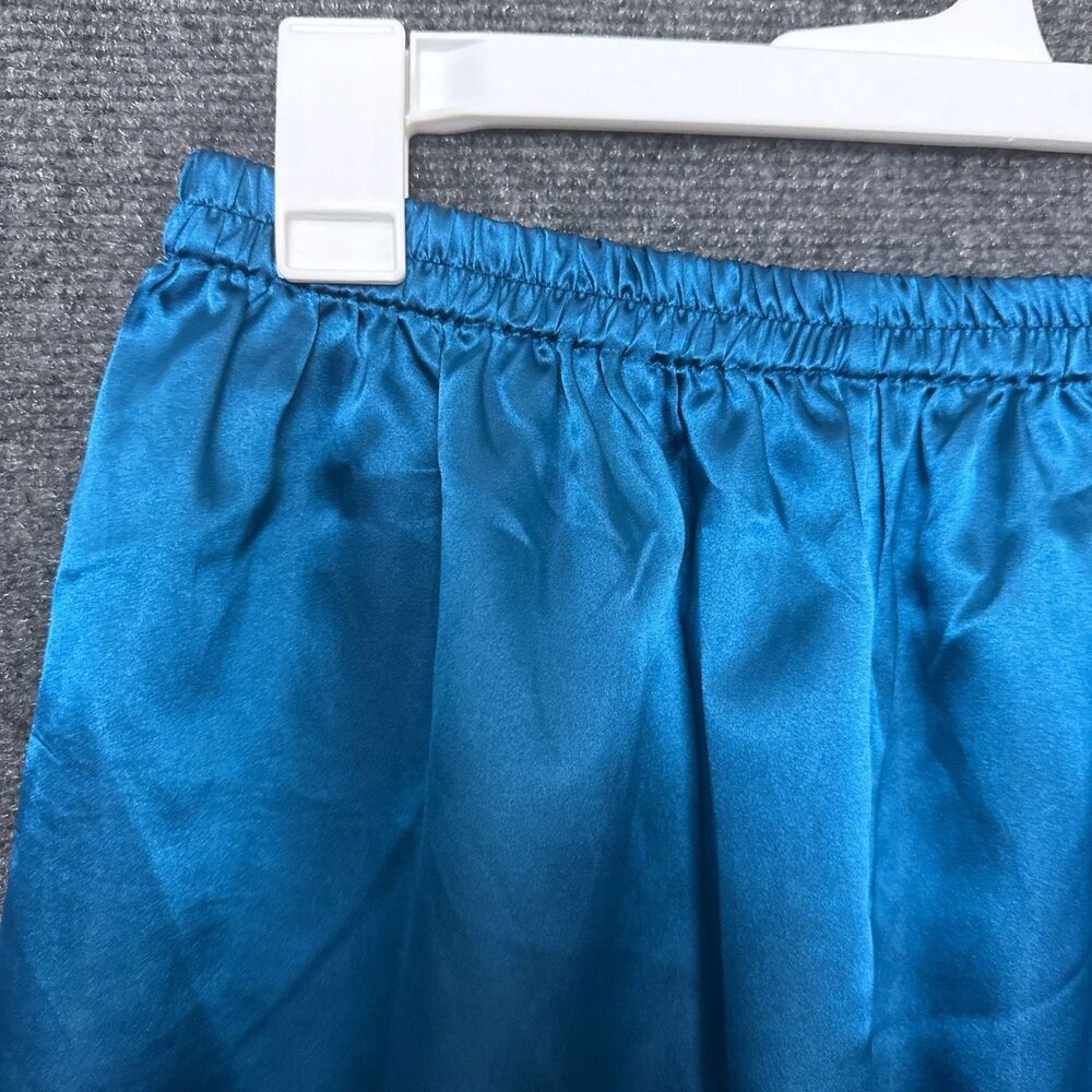 VTG Victorias Secret Afterhours Pajama Set M Blue Satin Sleeveless Gold Label - Picture 10 of 13